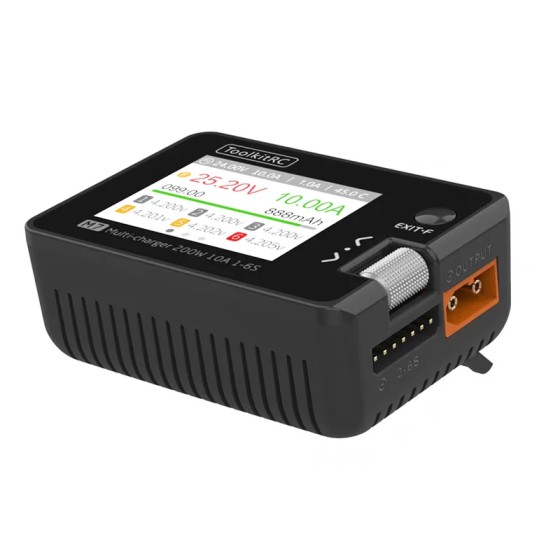 ToolkitRC M7 200W 10A DC Balance Charger Discharger 6S Lipo Battery Voltage Servo Checker ESC Receiver Signal Tester PWM Output